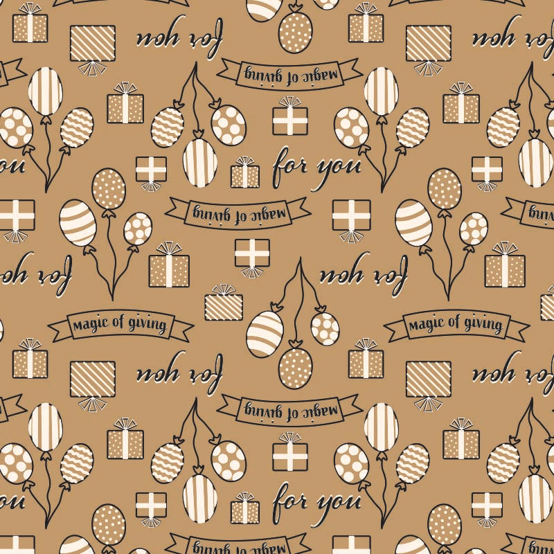 Geschenkpapier braun Geschenk dessin