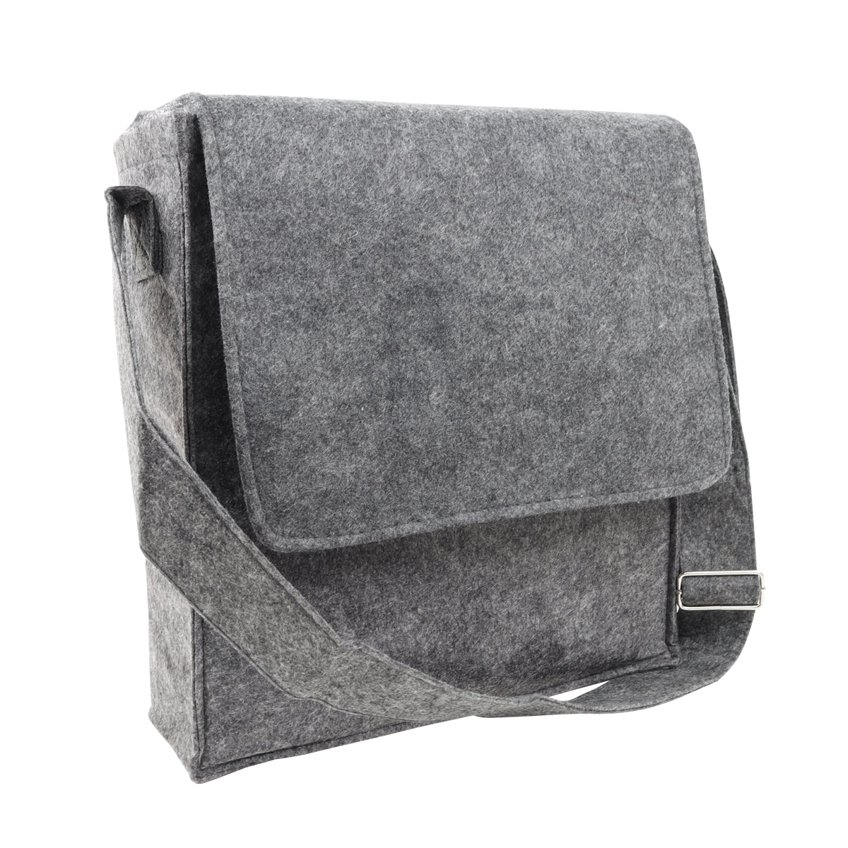 Kuriertasche aus Filz mit Klappe und Tragegurt adjustierbar