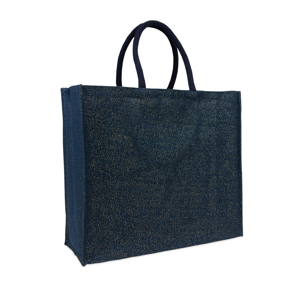 Tragetasche aus Jute farbig mit Lurex-Faden