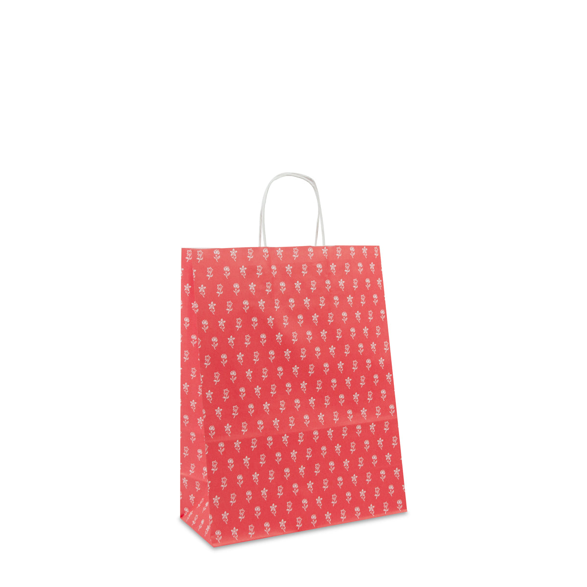 Papiertaschen mit gedrehten Griffen Blumendessin