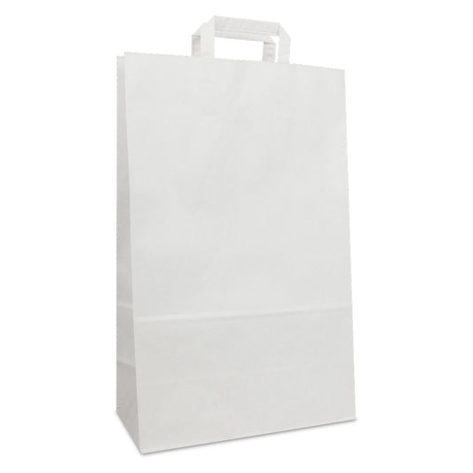 Budget Papiertaschen - weiss/braun Duplex