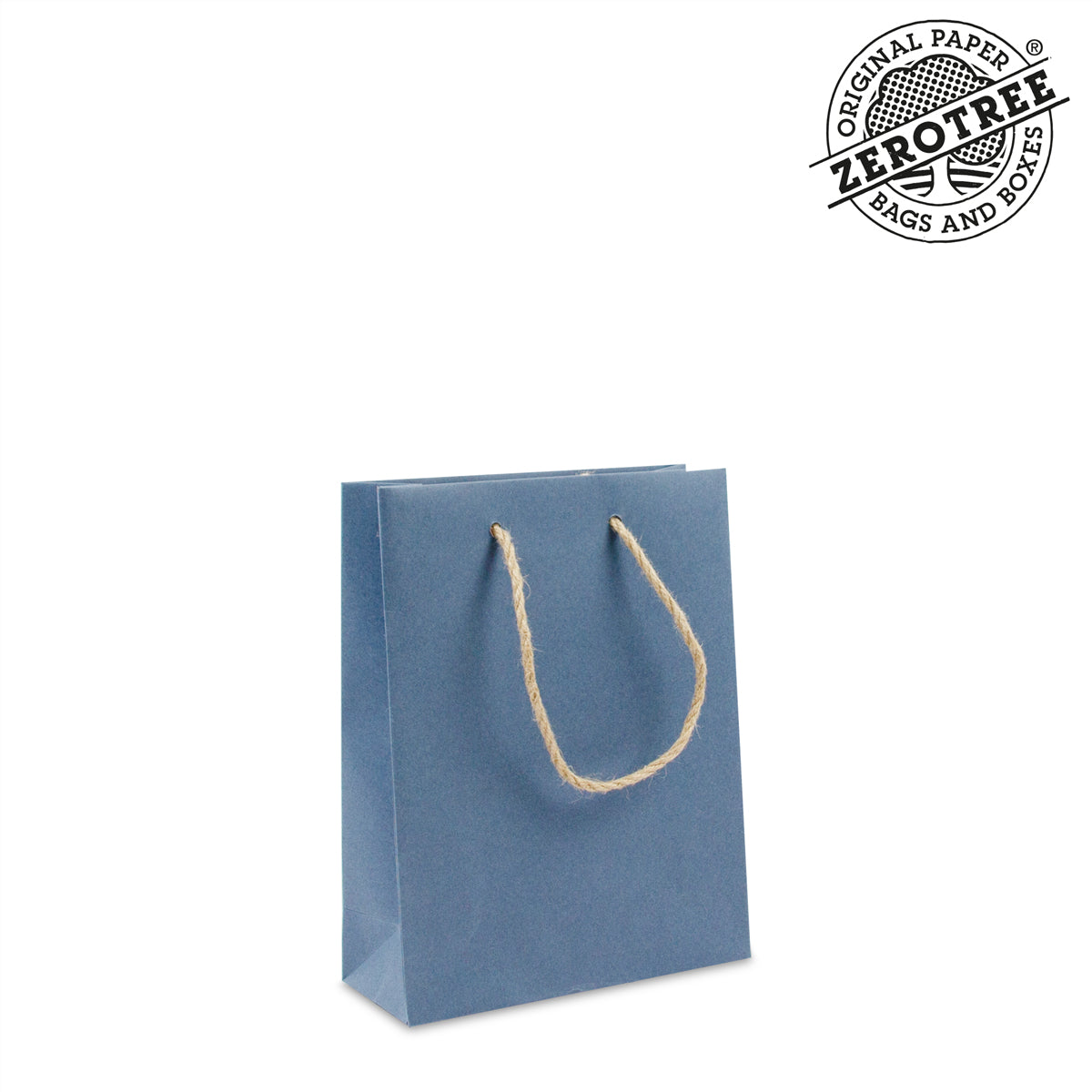 Deluxe Kordeltasche ZEROTREE® Jeansoptik Papier hergestellt aus Baumwoll-Textilabfall