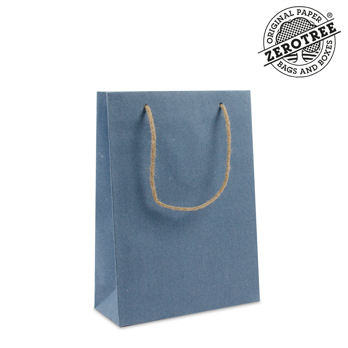 Deluxe Kordeltasche ZEROTREE® Jeansoptik Papier hergestellt aus Baumwoll-Textilabfall