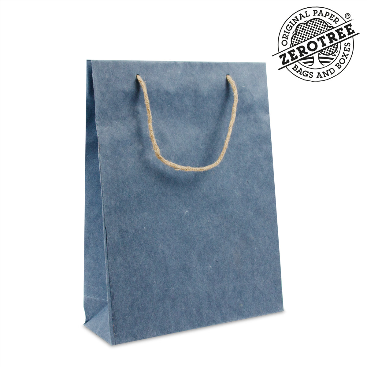 Deluxe Kordeltasche ZEROTREE® Jeansoptik Papier hergestellt aus Baumwoll-Textilabfall