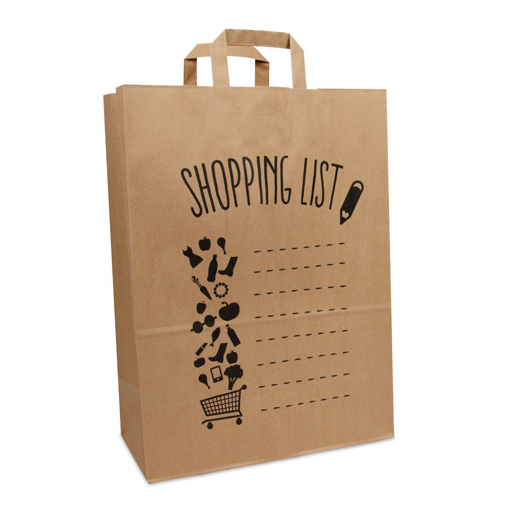 Papier Krafttaschen Shopping list