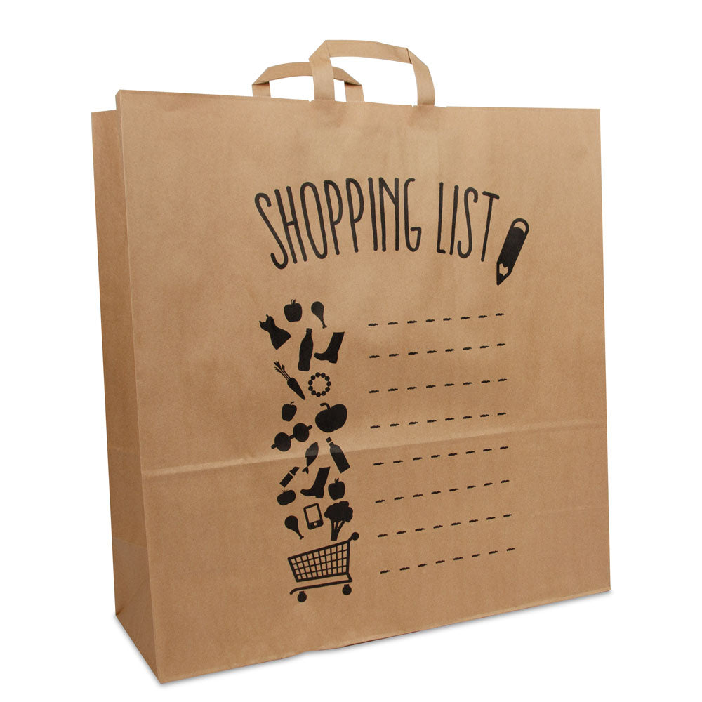 Papier Krafttaschen Shopping list