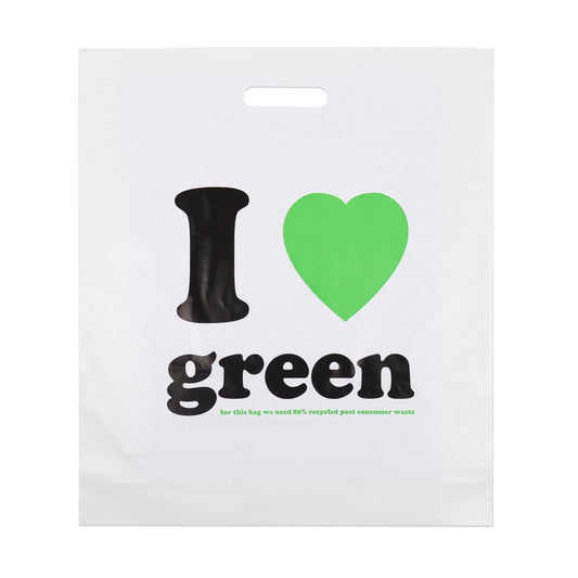 Stanzgriff-Tasche recyclet “ I love green”