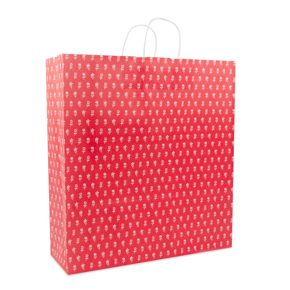 Papiertaschen mit gedrehten Griffen Blumendessin