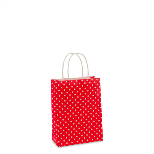 Papiertüten mit gedrehten Kordeln - Polka dot