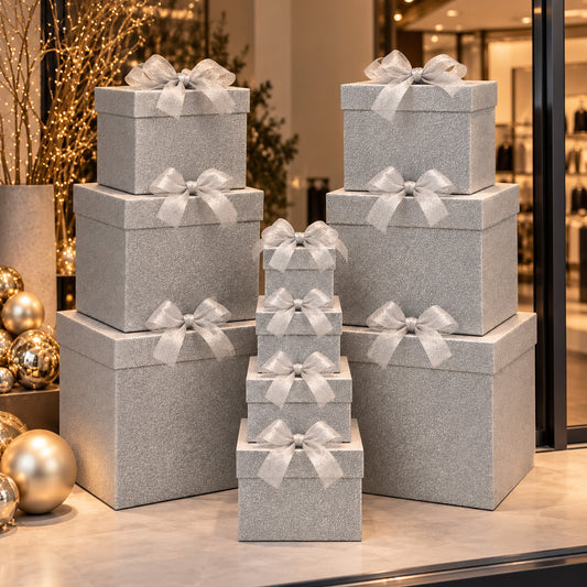 Luxuriöse Dekorationsboxen mit Schleife – 10er-Set