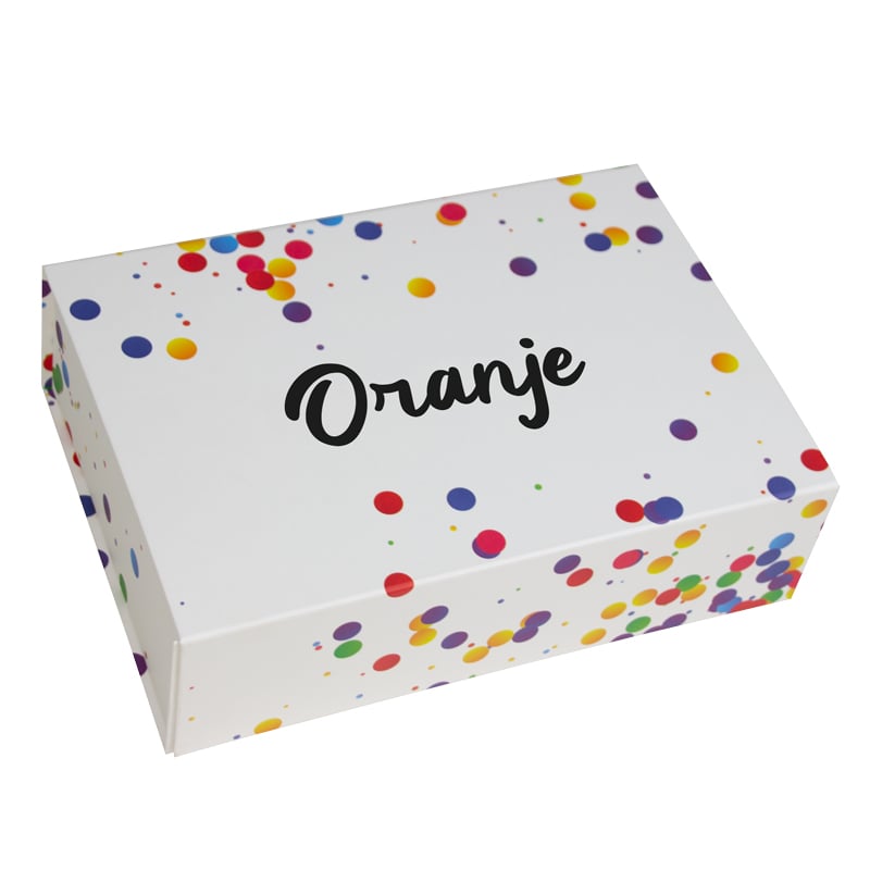Magnetbox confetti - Oranje
