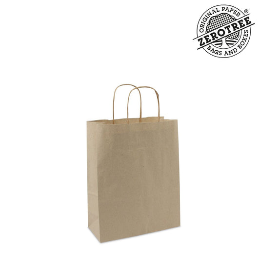 ZEROTREE® Taschen, gedrehte Kordeln- Graspapier, recycelt