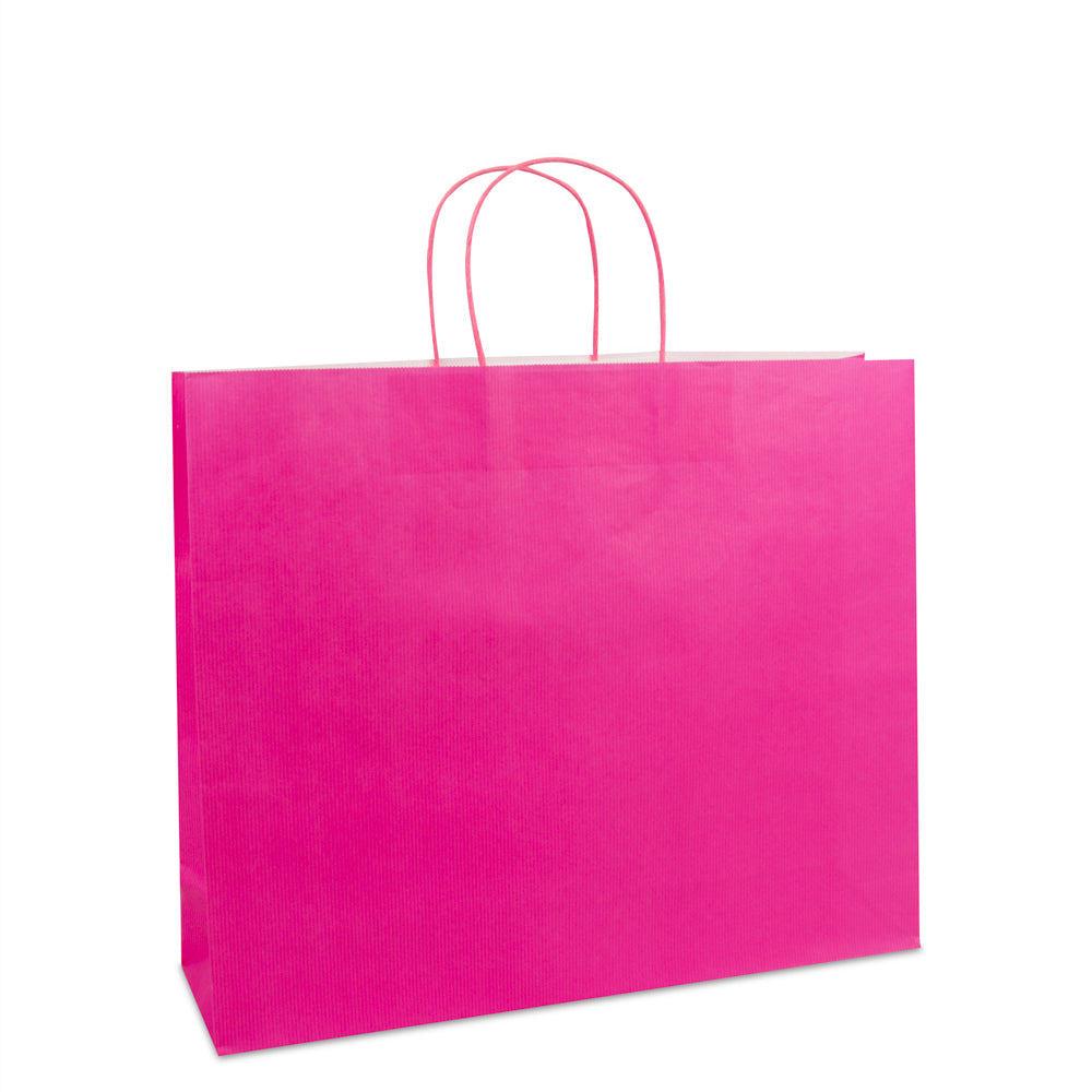 Papiertaschen mit gedrehten Griffen und Bodeneinlage