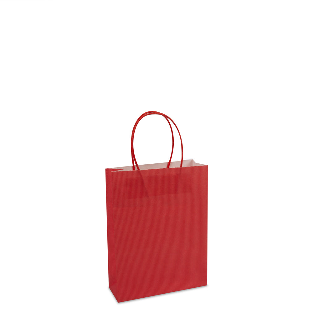 Papiertaschen mit gedrehten Griffen und Bodeneinlage