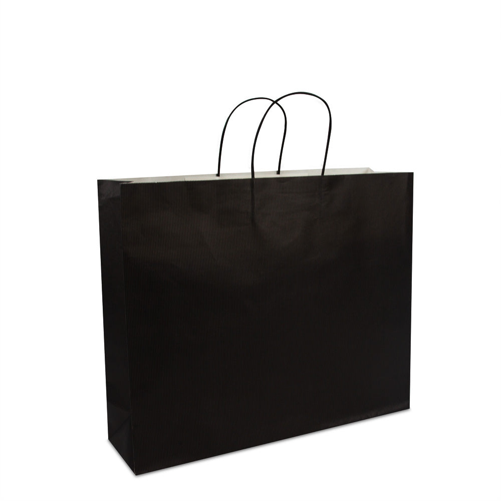 Papiertaschen mit gedrehten Griffen und Bodeneinlage