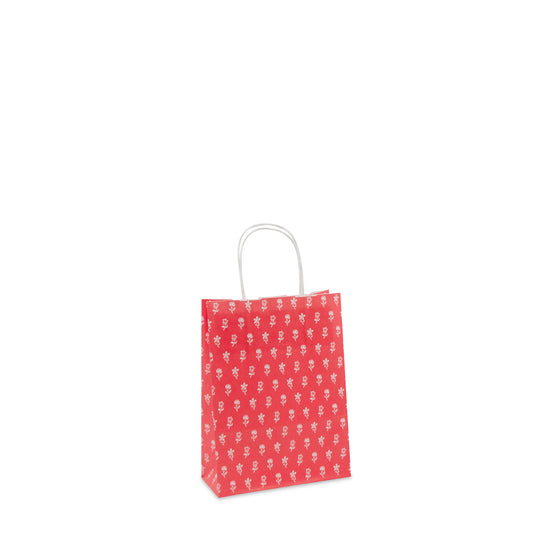 Papiertaschen mit gedrehten Griffen Blumendessin