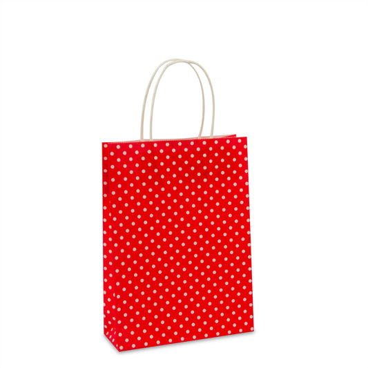 Papiertüten mit gedrehten Kordeln - Polka dot