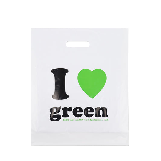 Stanzgriff-Tasche recyclet “ I love green”