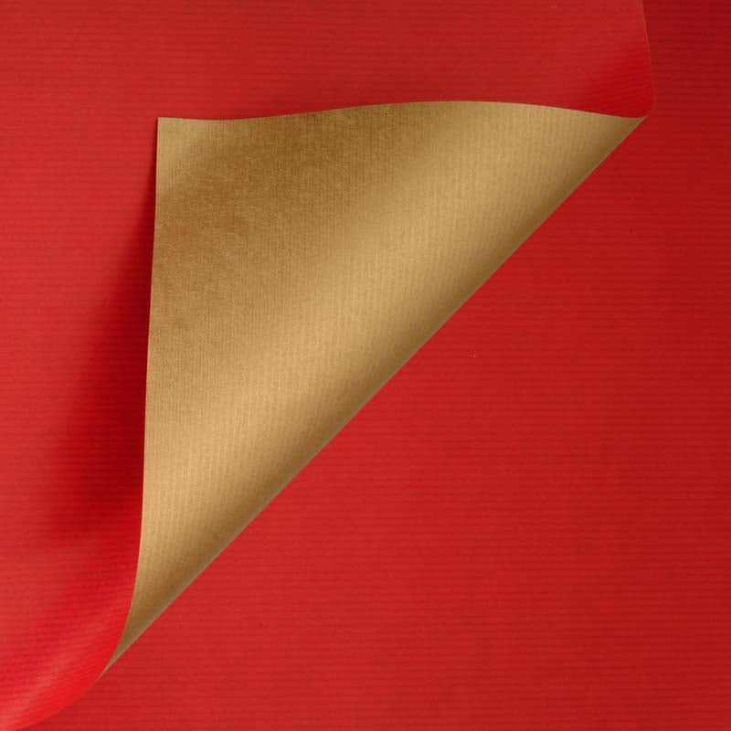 Geschenkpapier gestreift rot/gold