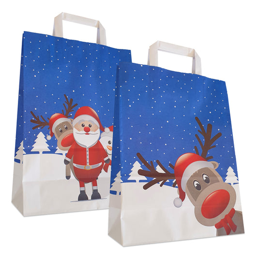 Flachhenkeltasche Weihnachten Nikolaus und Friends