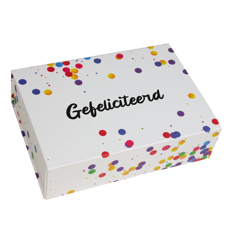 Magnetbox confetti - Gefeliciteerd
