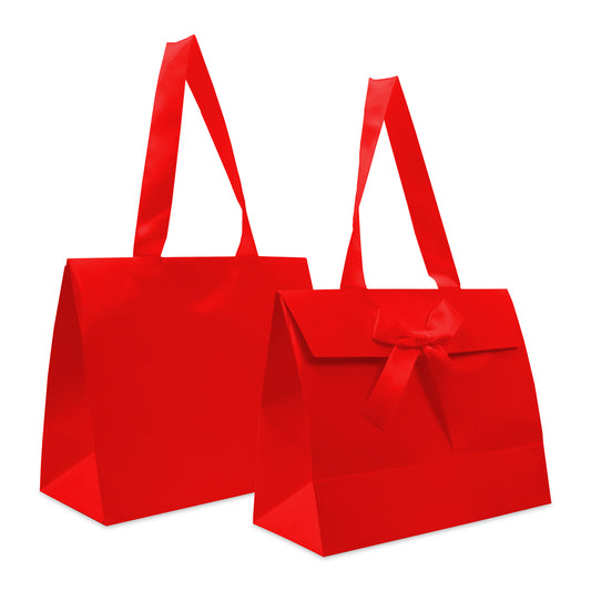 Geschenktasche Deluxe mit Schliessklappe (Klettverschluss) und Schleife