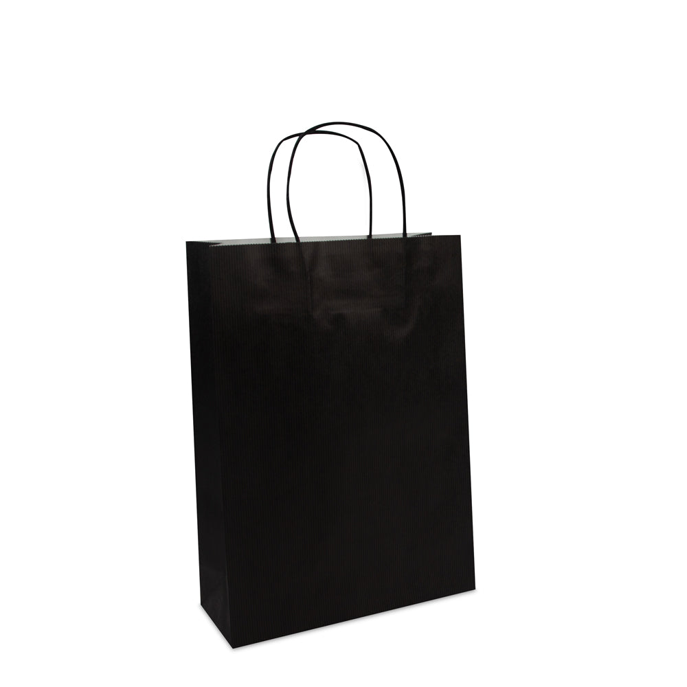 Papiertaschen mit gedrehten Griffen und Bodeneinlage