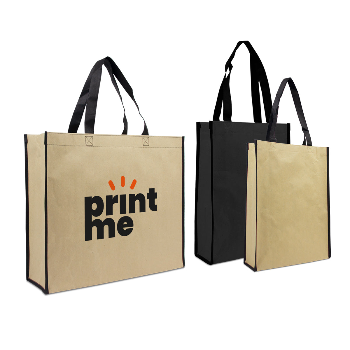 Deluxe Tasche aus Kraftpapier mit non-woven Henkel und Innenfutter