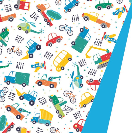 Geschenkpapier coated - Flügel u. Räder Dessin