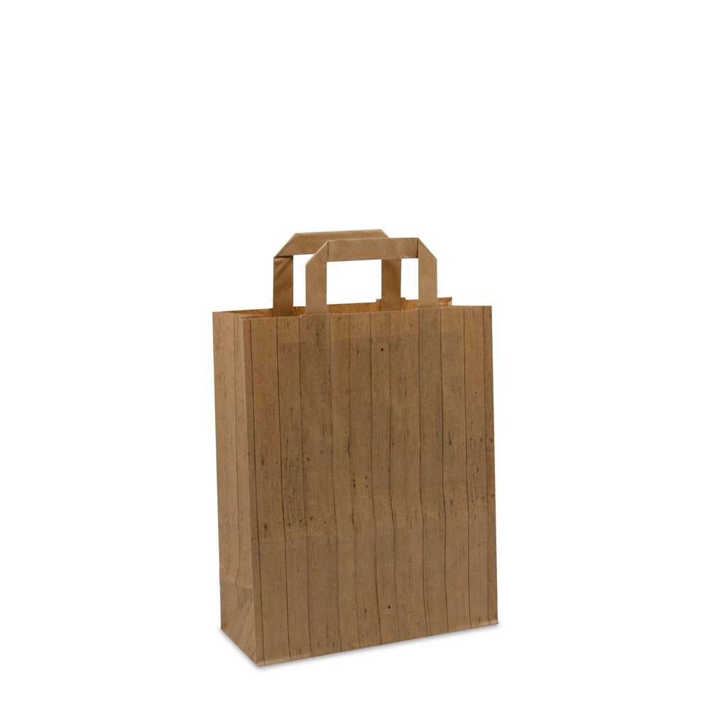 Kraftpapier Taschen - Holzoptik
