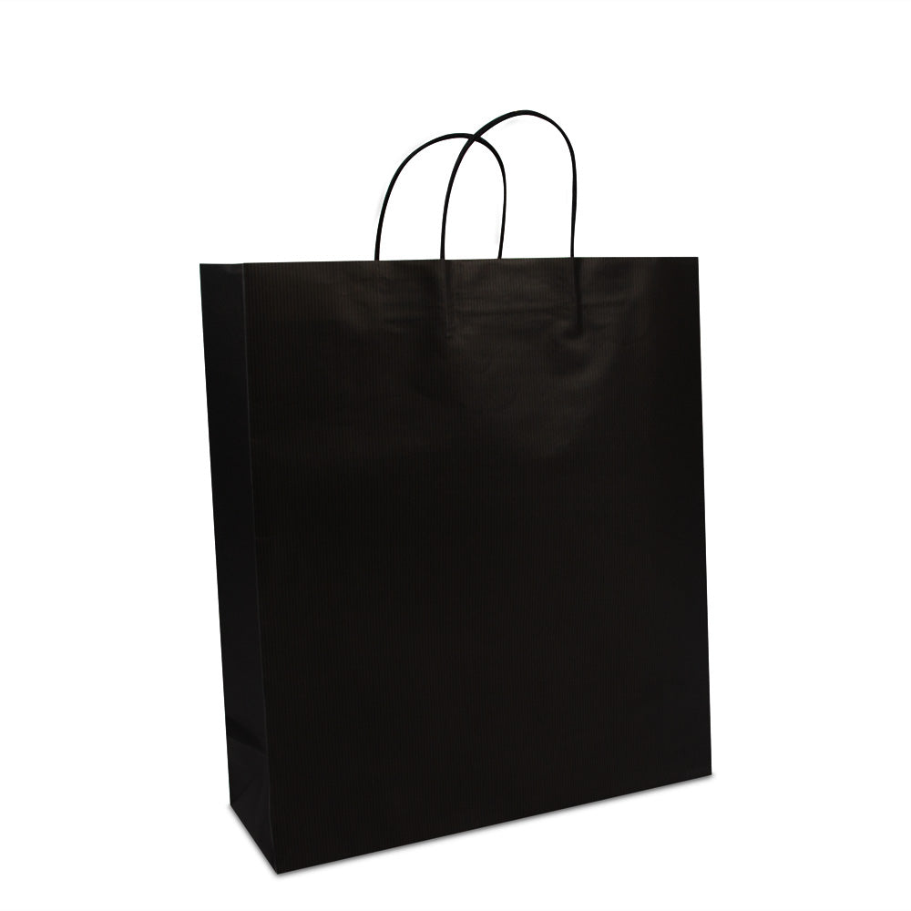 Papiertaschen mit gedrehten Griffen und Bodeneinlage