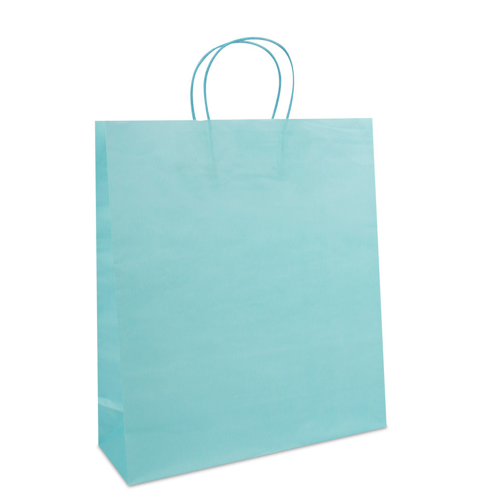 Papiertaschen mit gedrehten Griffen und Bodeneinlage