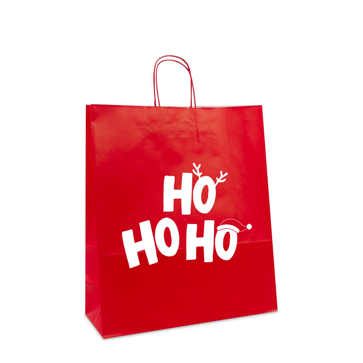 Weihnachtstaschen Papier mit gedrehten Griffe - Ho Ho Ho
