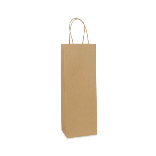 Weinflaschen-Tasche aus Kraftpapier mit gedrehtem Griff