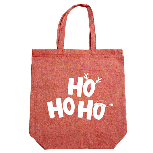 Gerecycled katoenen kersttassen - Ho Ho Ho