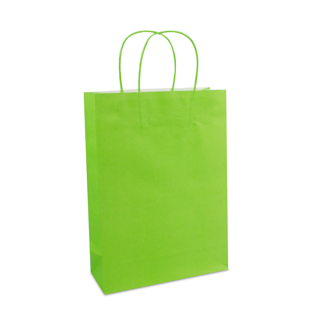 Papiertaschen mit gedrehten Griffen und Bodeneinlage