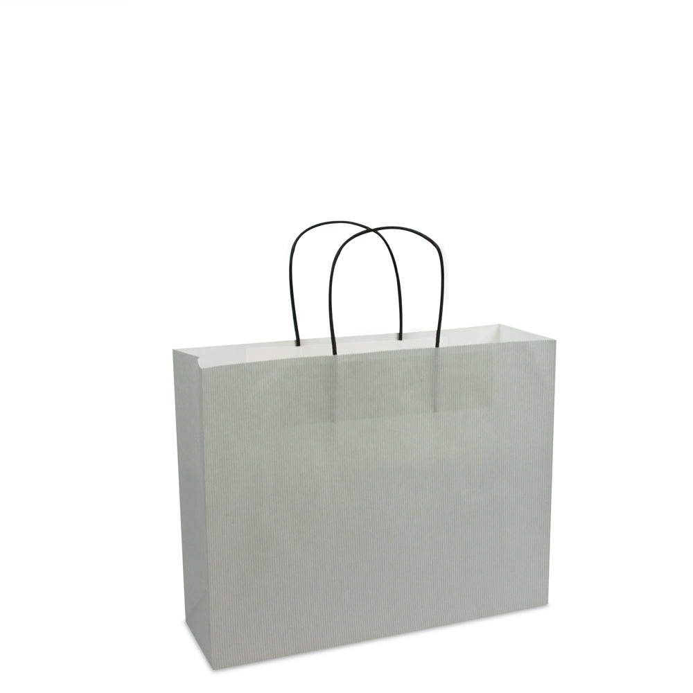 Papiertaschen mit gedrehten Griffen und Bodeneinlage