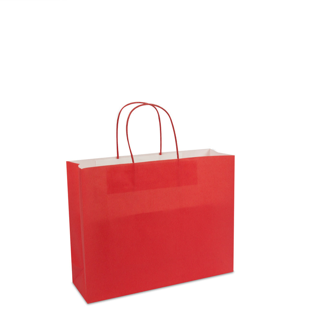 Papiertaschen mit gedrehten Griffen und Bodeneinlage