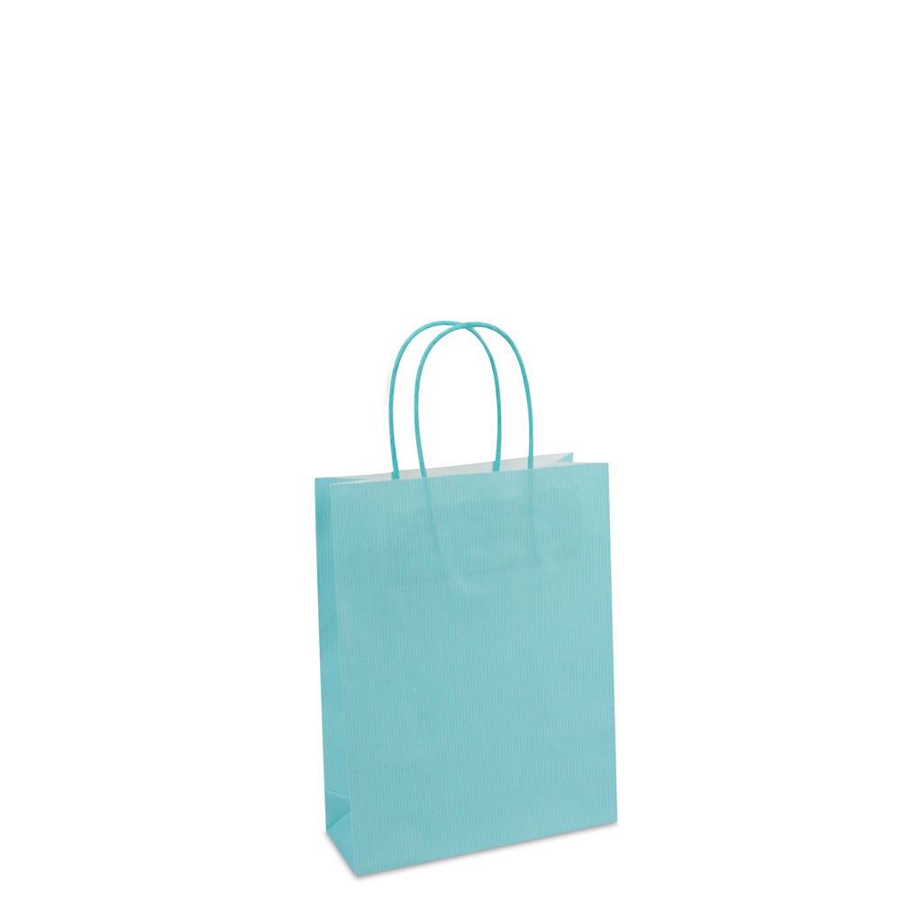 Papiertaschen mit gedrehten Griffen und Bodeneinlage