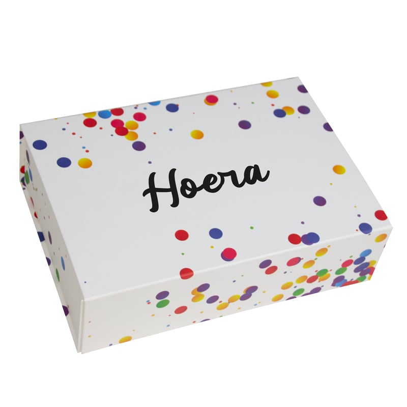 Magnetbox confetti - Hoera