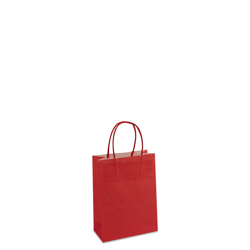 Papiertaschen mit gedrehten Griffen und Bodeneinlage