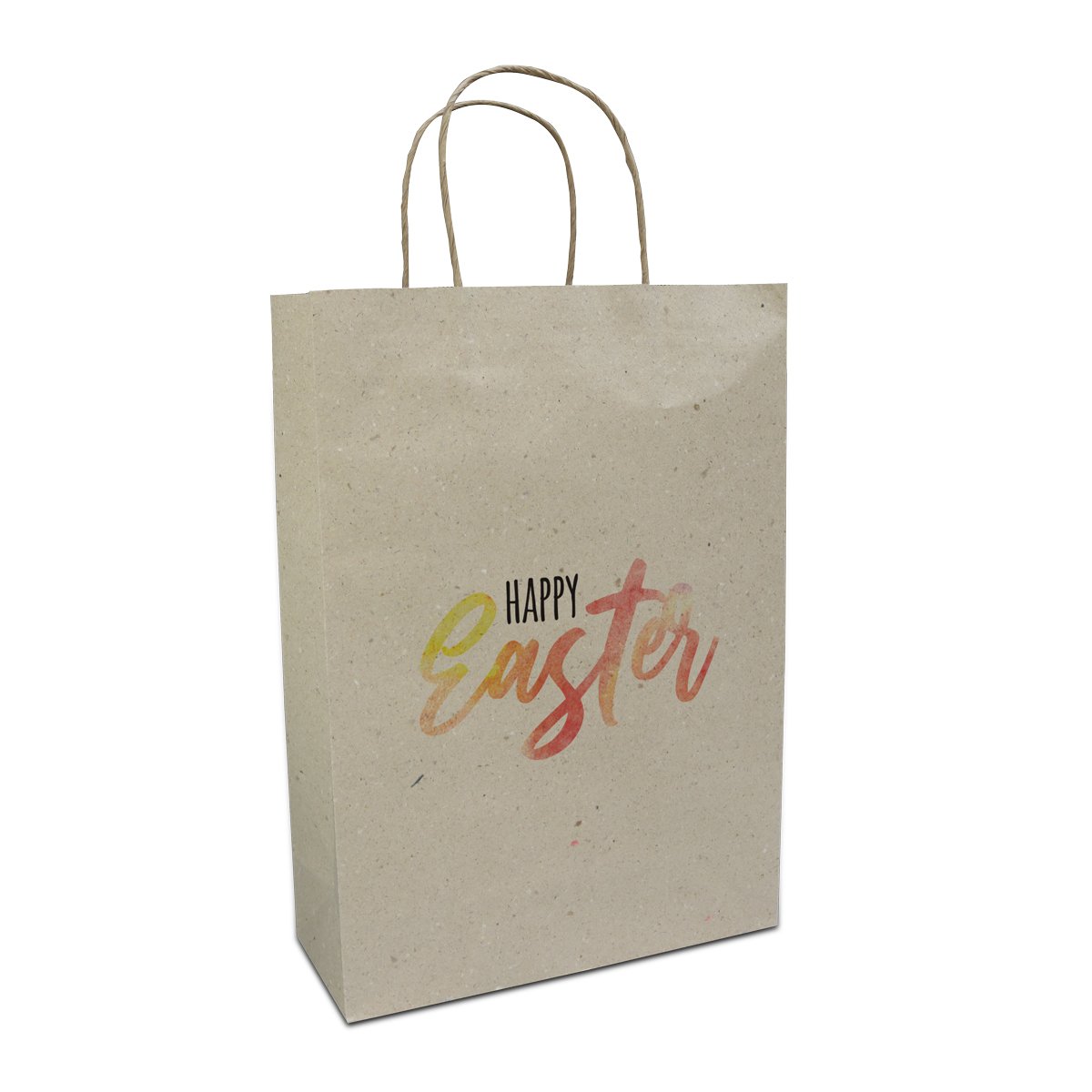 ZeroTree Grastasche mit gedrehten Griffen "Happy Easter"